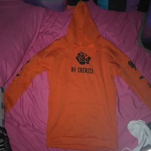 orange sweatshirt